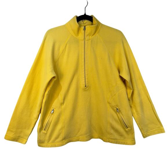 Tommy Bahama Nautical Yellow 1/2 Zip Pullover Sweater Cotton Stretch Coastal - Picture 1 of 11